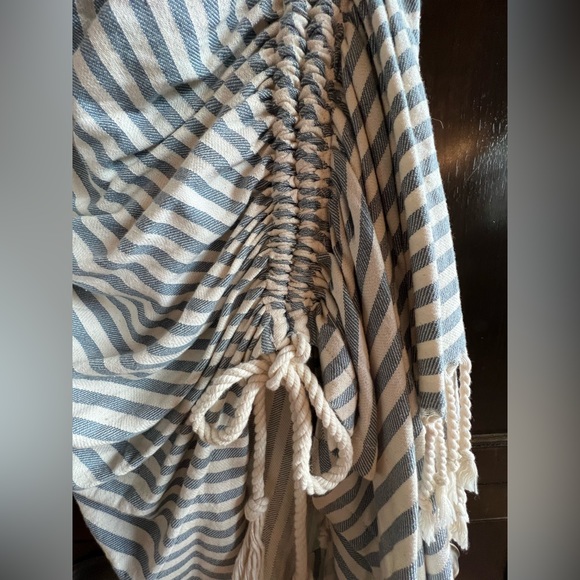 Just Bee Queen Blue and Cream Tulum Stripe Skirt Size M - Picture 7 of 12